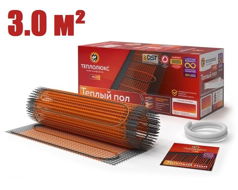 Нагревательный мат "Теплолюкс" ProfiMat 540 Вт/3,0 кв.м