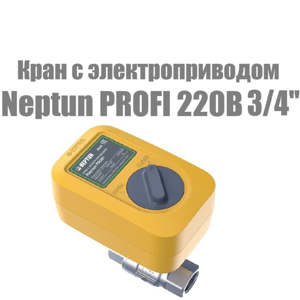 Кран с электроприводом Neptun Profi 220В 3/4"