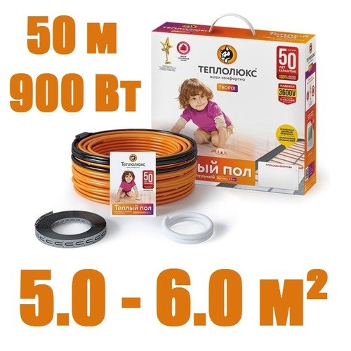 Нагревательный кабель "Теплолюкс" Tropix ТЛБЭ 50,0 м/900 Вт