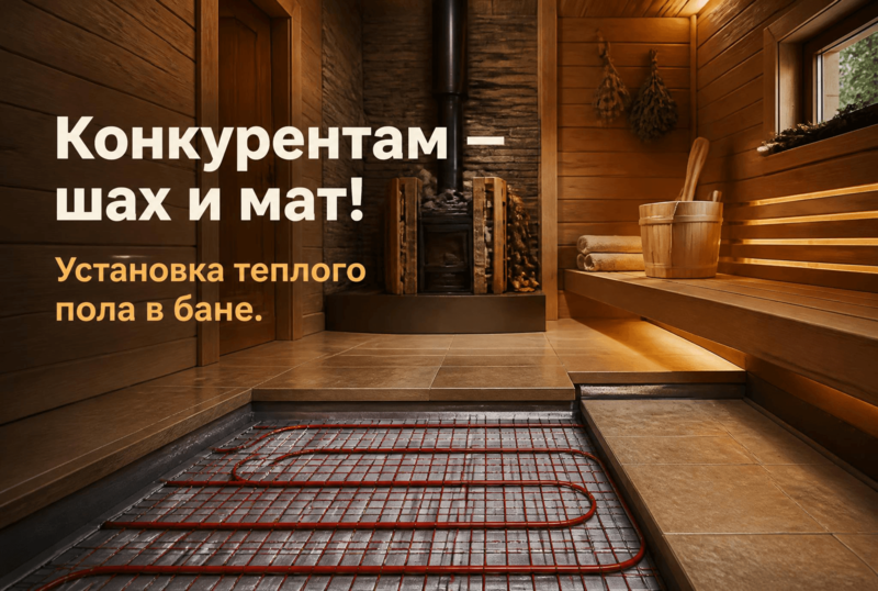Конкурентам – шах и мат! Установка теплого пола в бане